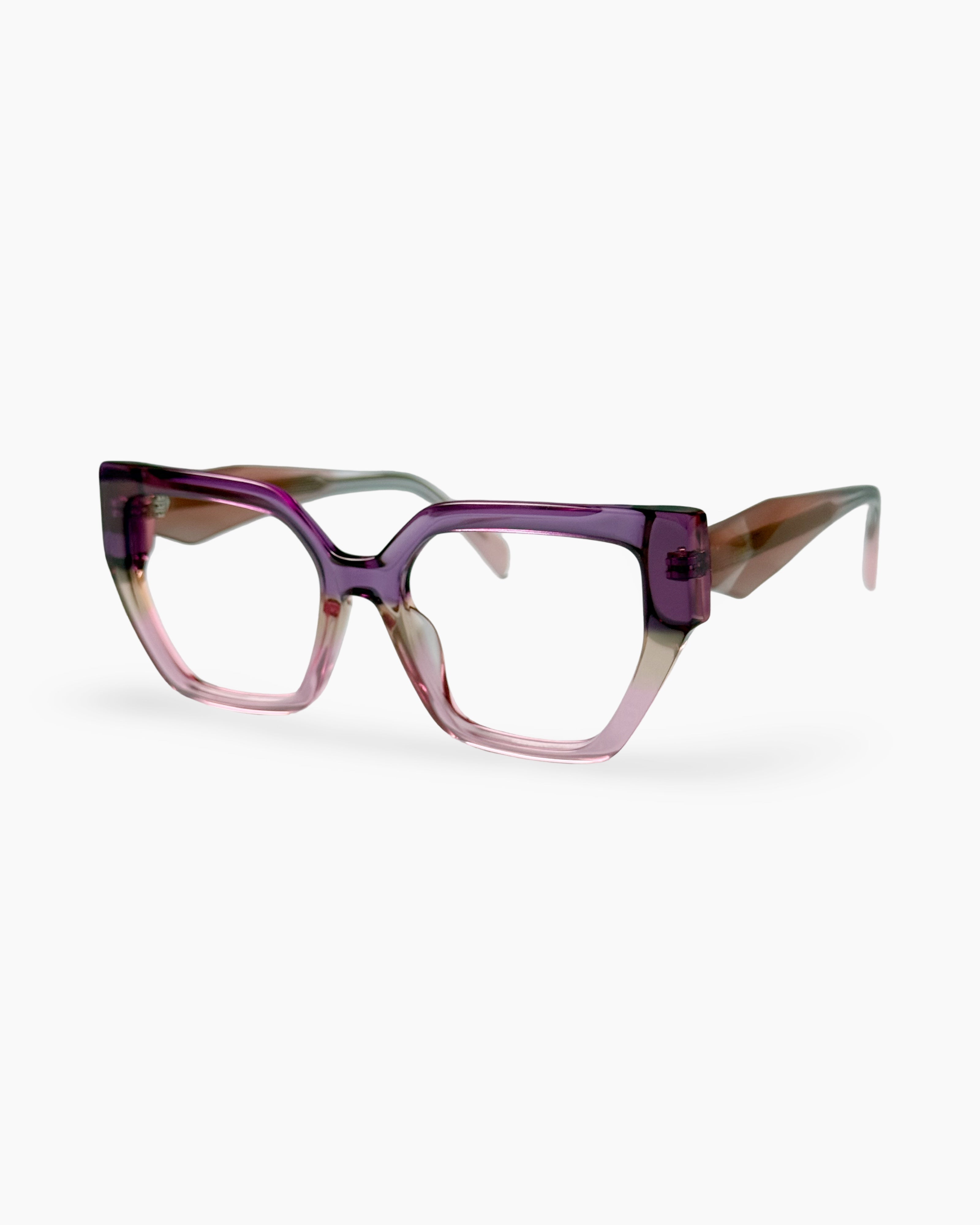 Montura Chunky para lentes formulados en acetato- Viena Rosa Púrpura| Flappers