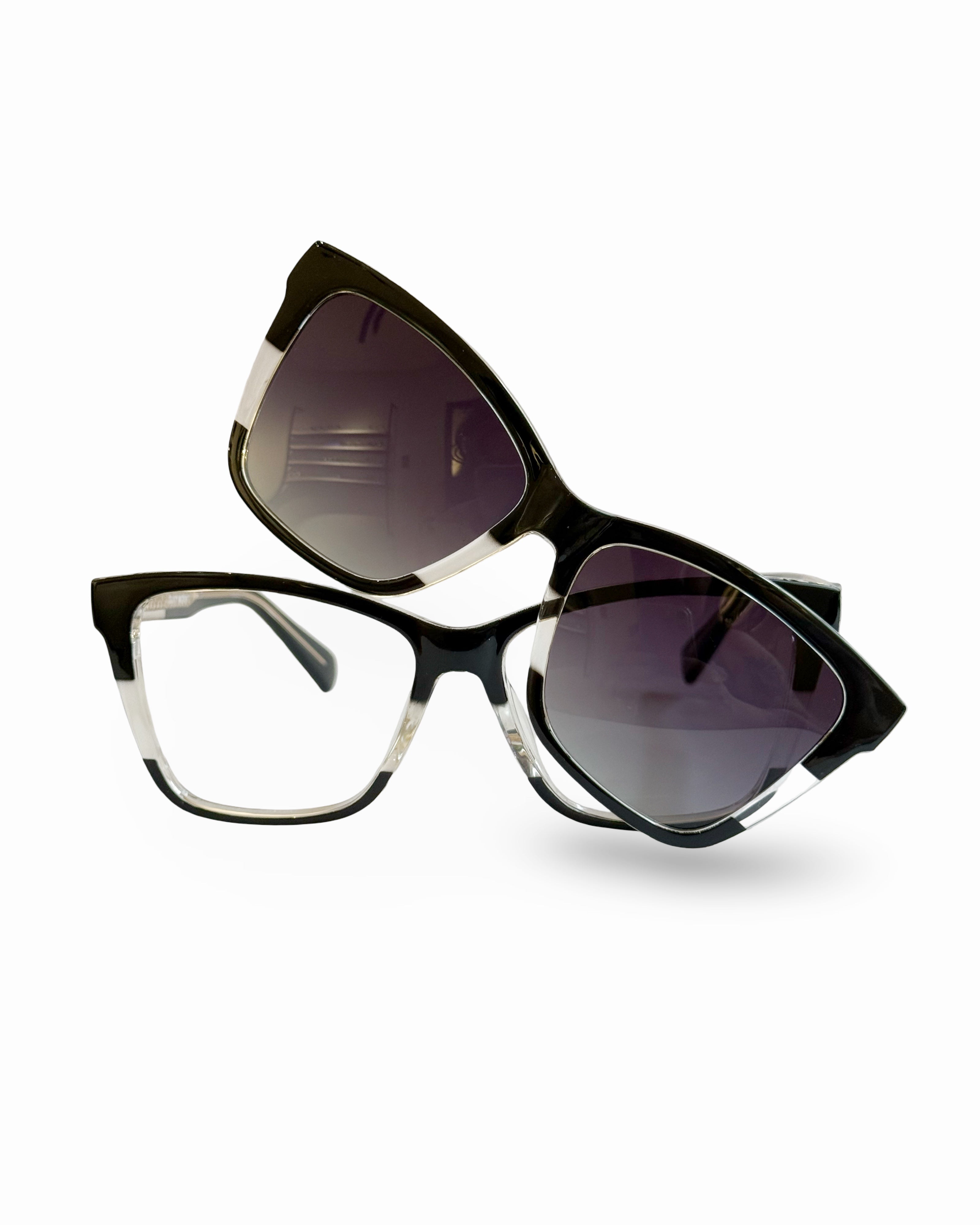 Gafas Clip On- Lentes polarizados- Fuji Black Clear| Flappers