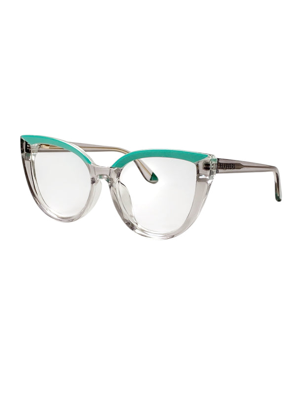 Montura TR90 para lentes formulados -Eva Gris Verde Aguamarina