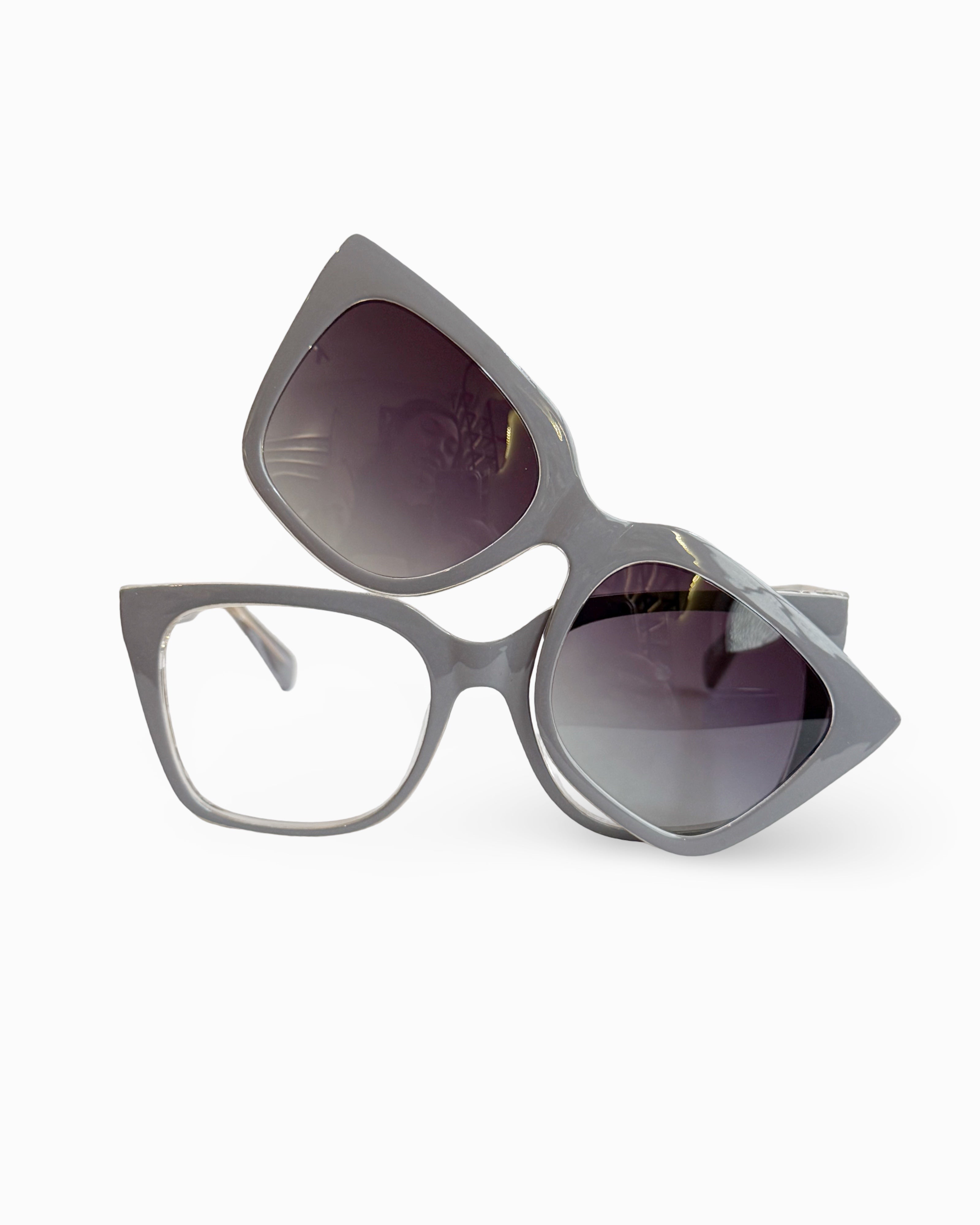 Gafas Clip On- Lentes polarizados- Deni Gris| Flappers