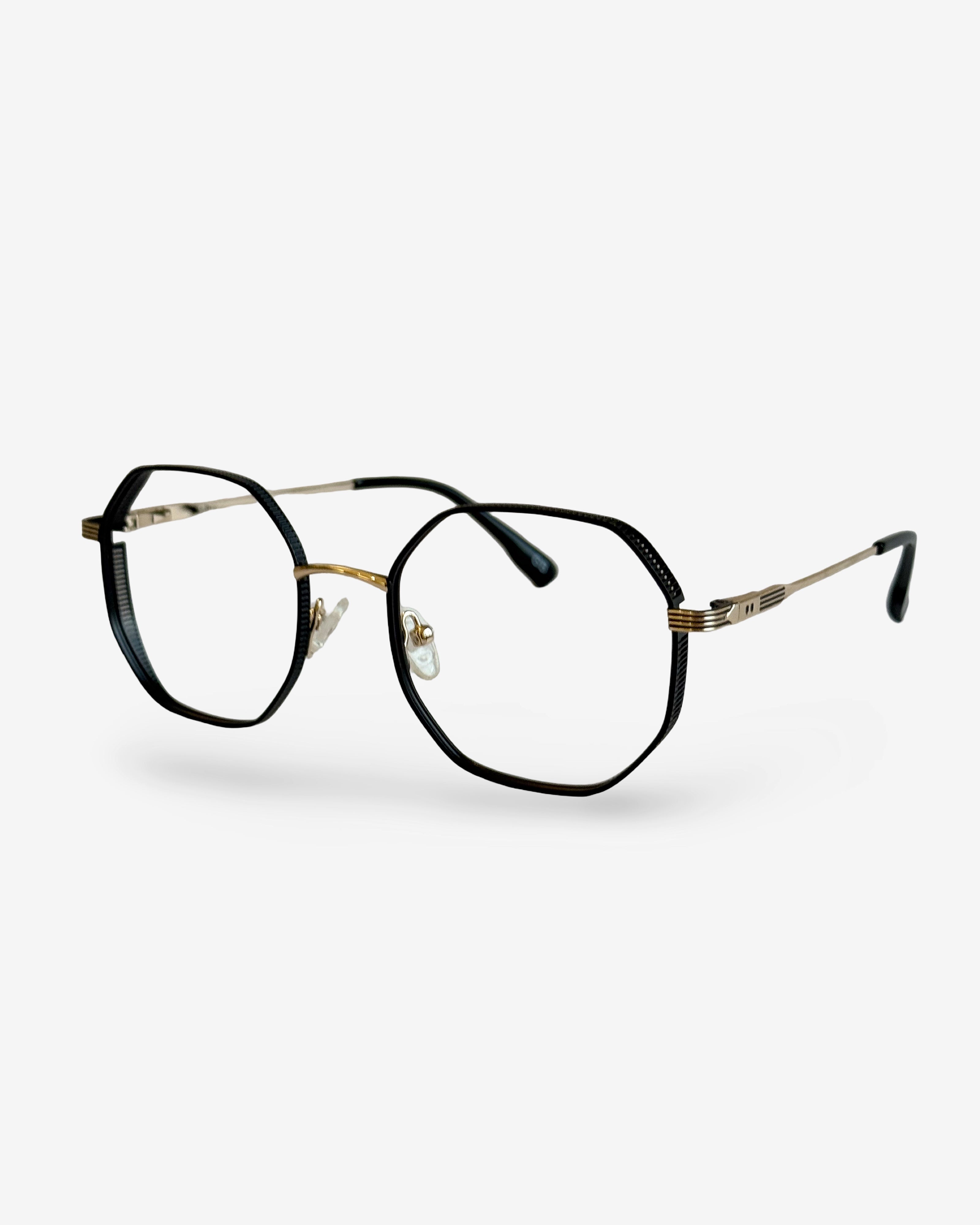 Gafas hexagonales para fórmula- Titanio- Hook Black| Flappers