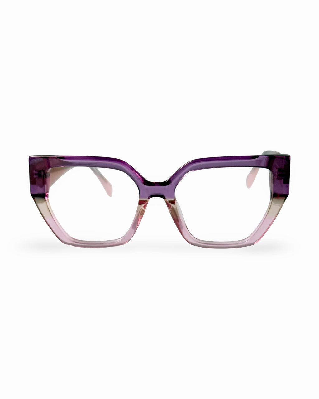 Montura Chunky para lentes formulados en acetato- Viena Rosa Púrpura| Flappers