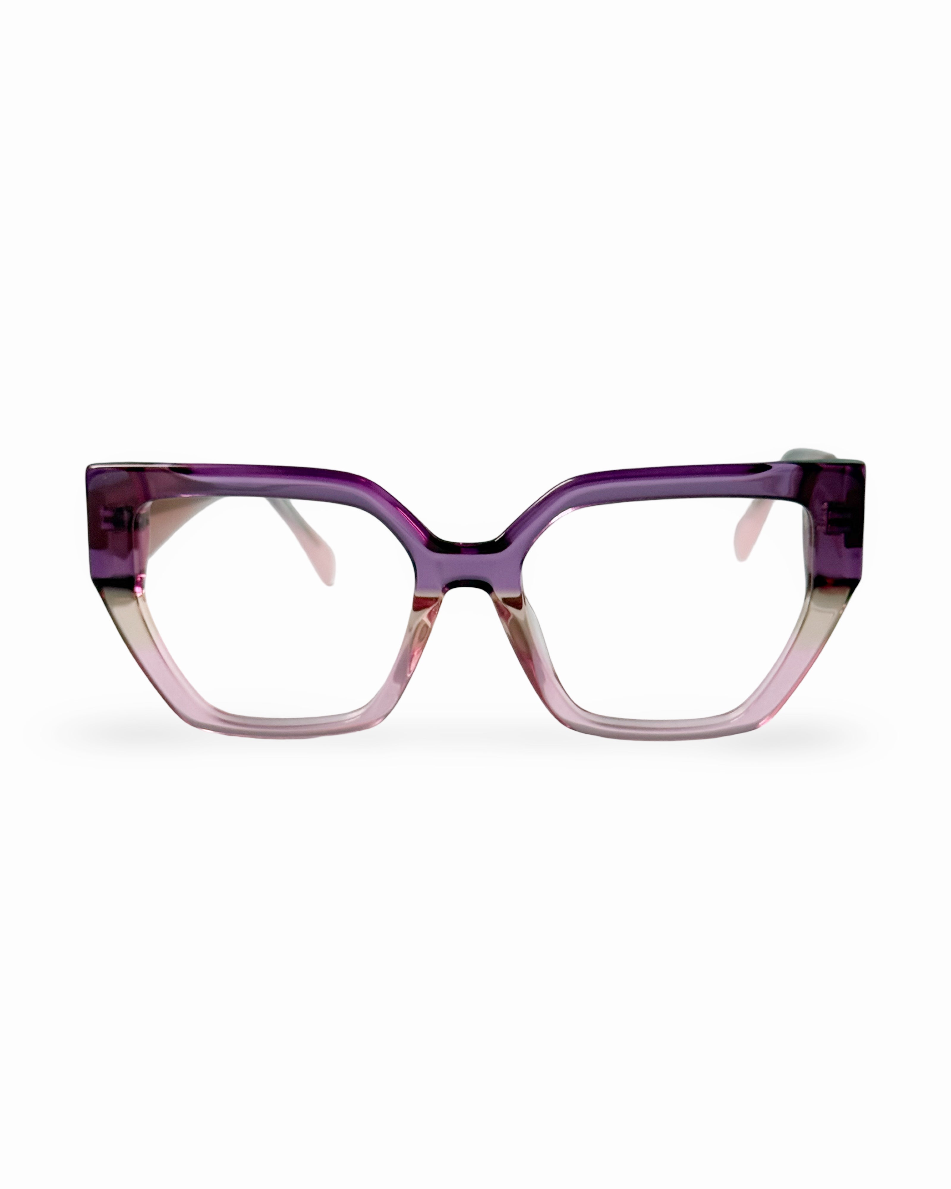 Montura Chunky para lentes formulados en acetato- Viena Rosa Púrpura| Flappers