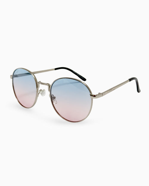 Gafas de Sol Redondas con Filtro UV400- Mac Silver Blue Rose- Flappers