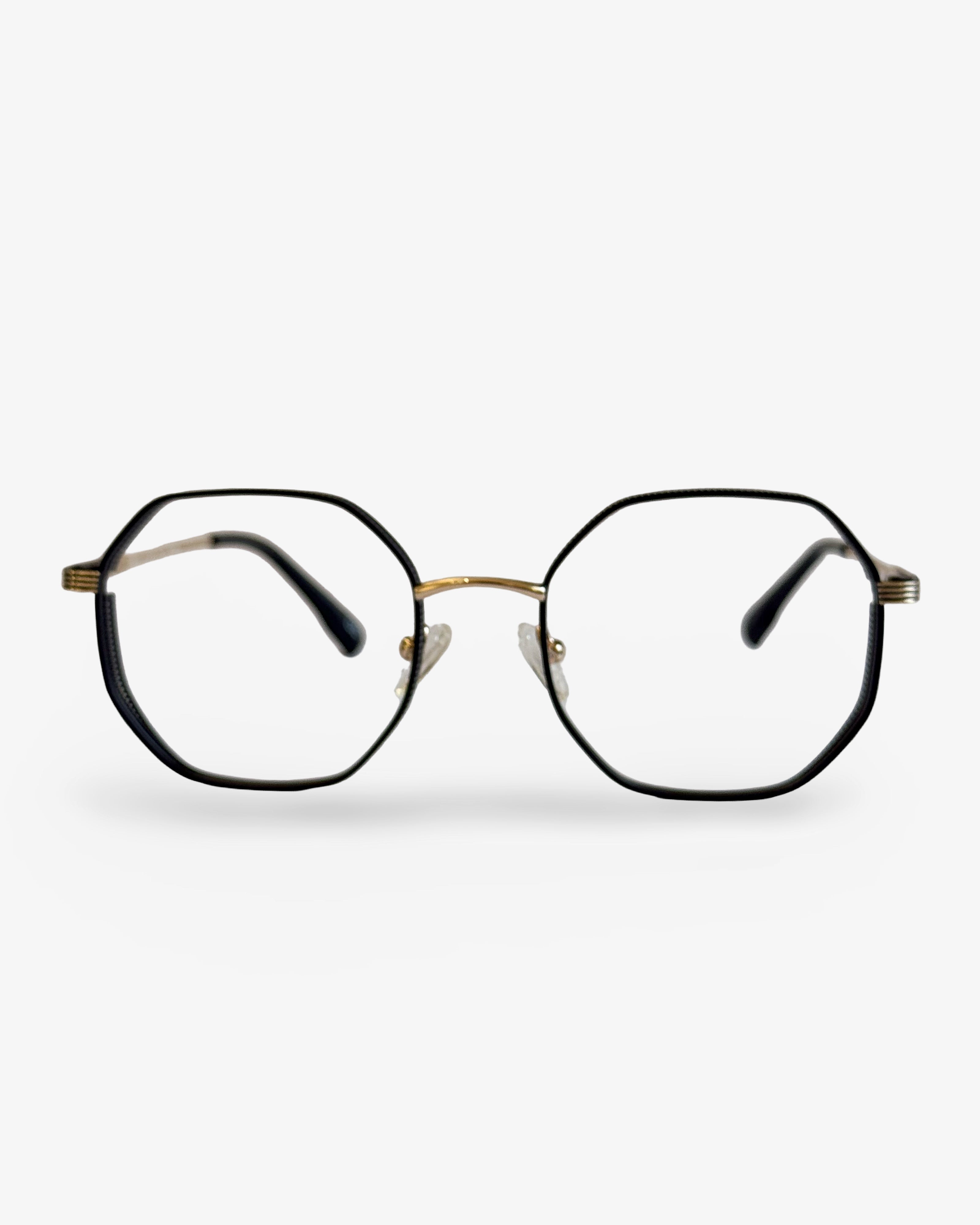 Gafas hexagonales para fórmula- Titanio- Hook Black| Flappers