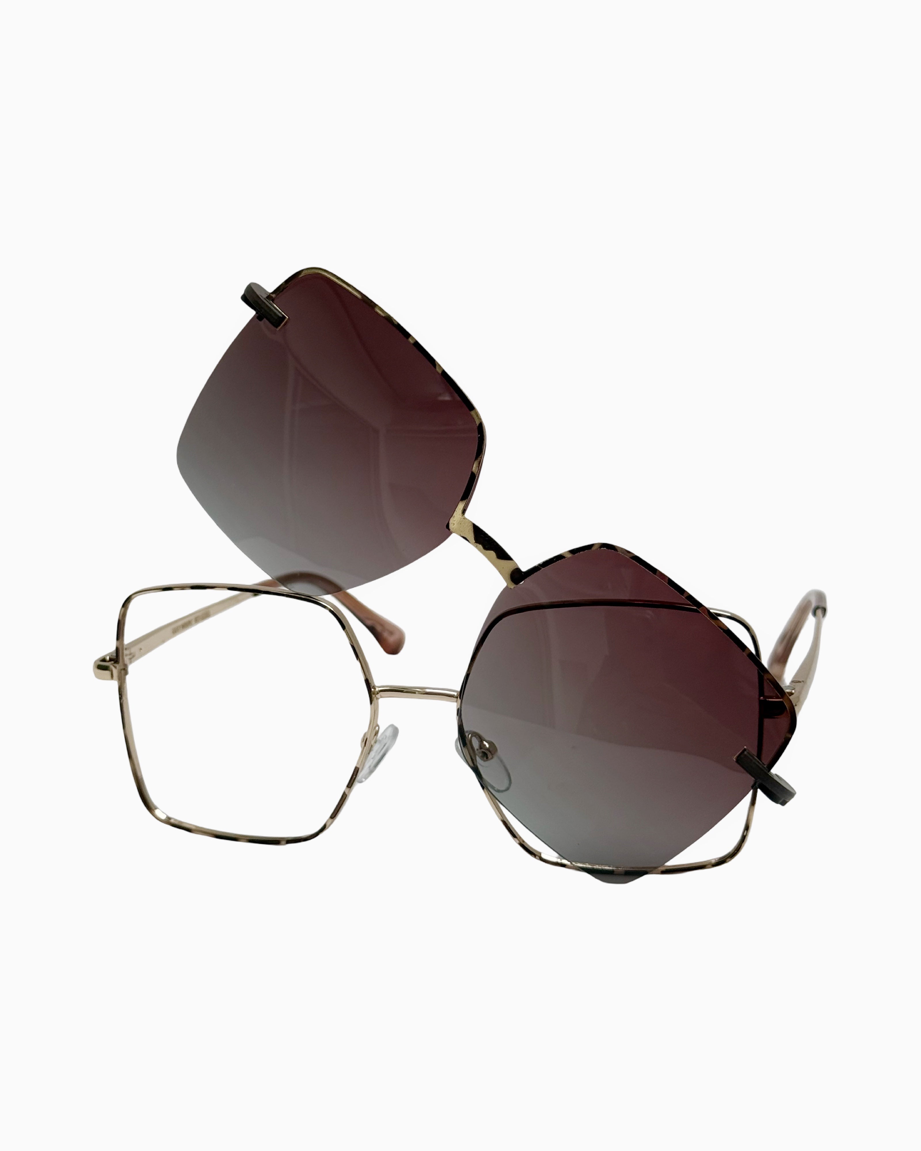 Gafas Clip On- Lentes polarizados- Jude Gold Print| Flappers
