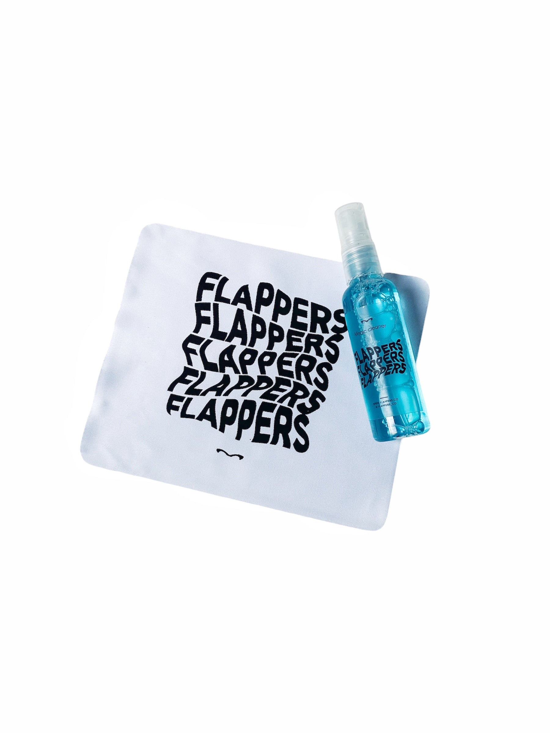 Paño y liquido para limpiar gafas
